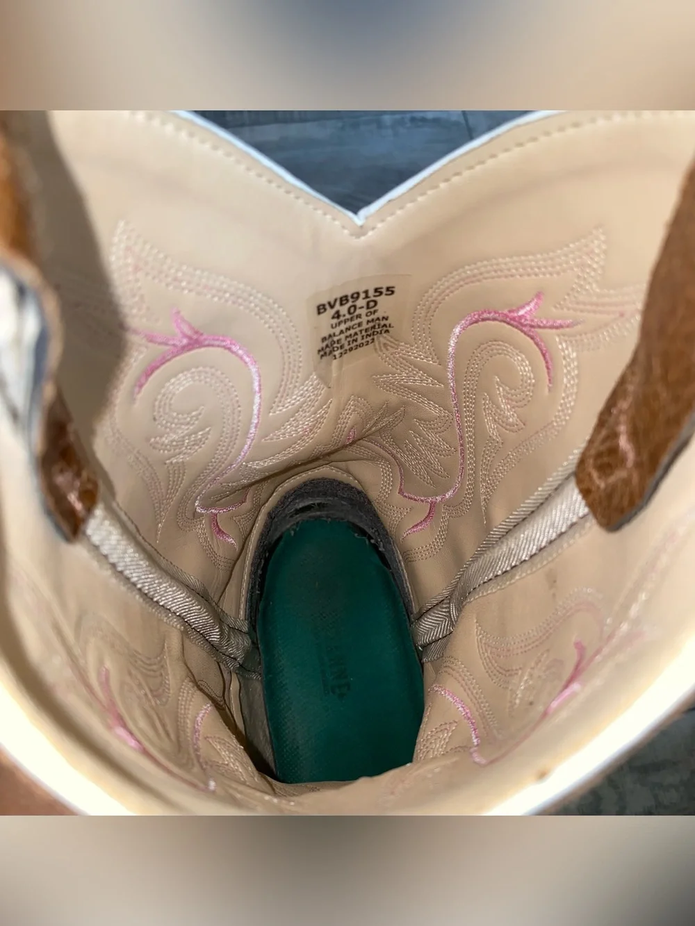 Shyanne Madison Pink Brown Tan White Cowgirl Western Boots Girl’s Size 4